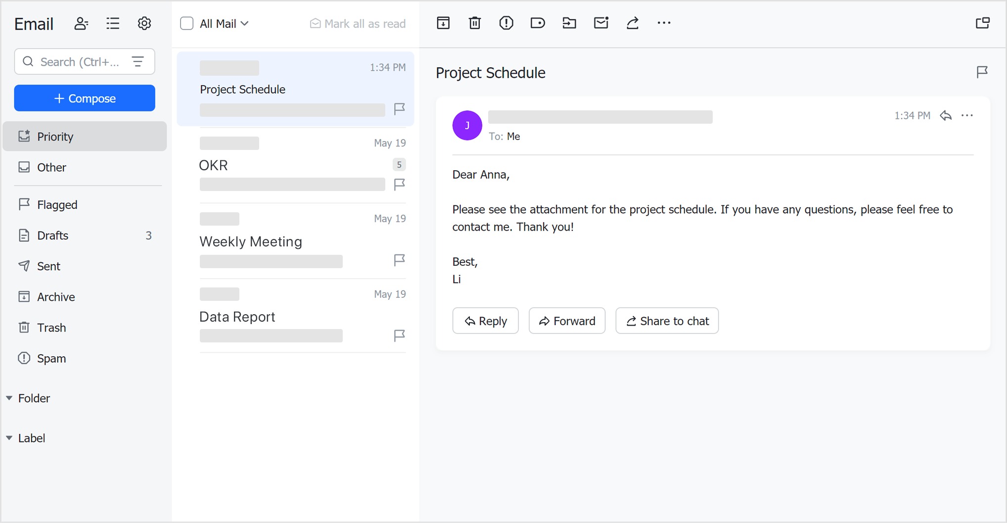 tính năng hòm thư thông minh của lark mail