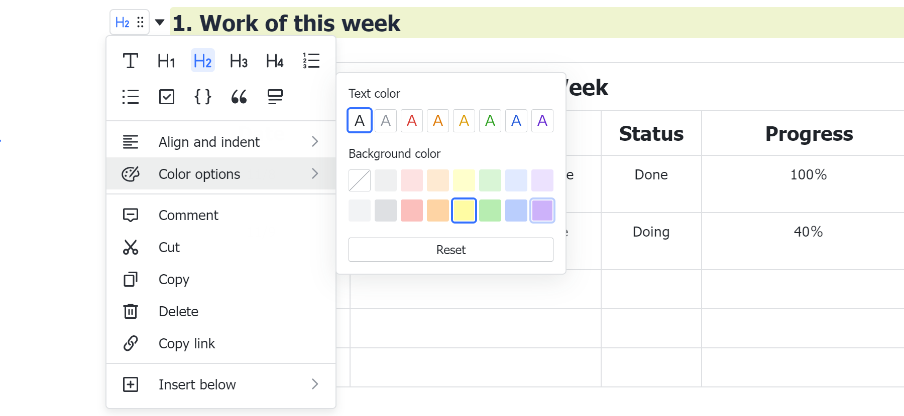 soạn thảo văn bản thông thường nhưng trên một giao diện nâng cấp đẹp mắt hơn với lark docs